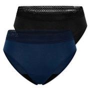 Schiesser Truser 2P Care Rio Period Pants Svart/Blå bomull 40 Dame