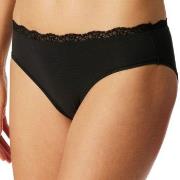 Schiesser Truser Unique Cotton Rio Brief With Lace Svart bomull 38 Dam...