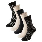 Schiesser Strømper 5P Women Blue Bird Socks Svart m Beige Str 35/38 Da...