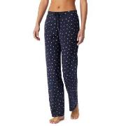 Schiesser Mix and Relax Long Cotton Pants Hvit/Marine bomull 46 Dame