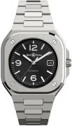 Bell & Ross Herreklokke BR-05-BLACK-STEEL-STEEL Br 05 Sort/Stål