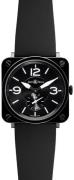 Bell & Ross Herreklokke BRS-BL-CERAMIC-SRB BR S Quartz Sort/Gummi