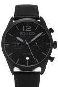 So & Co New York Herreklokke 5028.2 Monticello Sort/Lær Ø42 mm