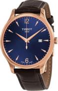 Tissot Herreklokke T063.610.36.047.00 Tradition Blå/Lær Ø42 mm