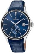 Festina Herreklokke F16980-B Blå/Lær Ø42 mm