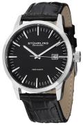 Stührling Original Herreklokke 555A.01 Sort/Lær Ø42 mm