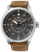 Citizen Herreklokke AW1360-12H Leather Grå/Lær Ø45 mm