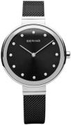 Bering Dameklokke 12034-102 Sort/Stål Ø34 mm