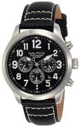 Nautica Herreklokke NAI14516G Chronograph Sort/Lær Ø44 mm