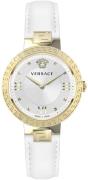 Versace Dameklokke VE2K00421 Greca Hvit/Lær Ø36 mm