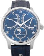 Maurice Lacroix Herreklokke MP6608-SS001-410-1 Masterpiece Blå/Lær