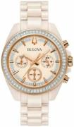 Bulova Dameklokke 98L282 Crystal Rosegullfarget/Keramik Ø37 mm