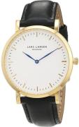 Lars Larsen Dameklokke 144GWBLL Josephine Beige/Lær Ø38 mm