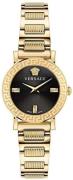 Versace Dameklokke VE6M00622 Greca Sort/Gulltonet stål Ø28 mm