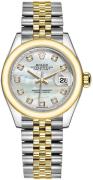 Rolex Dameklokke 279163-0013 Lady-Datejust 28 Hvit/18 karat gult gull