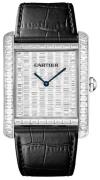 Cartier Herreklokke HPI00623 Tank Mc Diamantsmykket/Lær