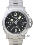 Panerai Herreklokke PAM00297 Contemporary Luminor GMT Sort/Stål Ø44