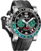 Graham Chronofighter Oversize Herreklokke 2OVGS.B12A Sort/Gummi Ø47