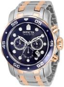 Invicta Pro Diver Herreklokke 30756 Blå/Rose-gulltonet stål Ø48 mm