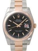 Rolex Datejust Gold/Steel Herreklokke 116201-0094 Sort/18 karat rosé