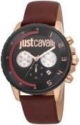 Just Cavalli 99999 Herreklokke JC1G063L0245 Sort/Lær Ø44 mm