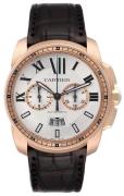 Cartier Calibre de Cartier Herreklokke W7100044 Sølvfarget/Lær Ø42