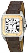 Cartier Santos Santos 100 W20107X7 Sølvfarget/Lær 32x32 mm