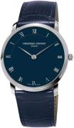 Frederique Constant Slimline Herreklokke FC-200RN5S36 Blå/Lær Ø39