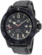 Glycine Combat Herreklokke GL0241 Sort/Lær Ø48 mm