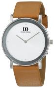 Danish Design Classic Dameklokke 3324575 Hvit/Lær Ø34 mm