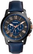 Fossil Grant Herreklokke FS5061IE Blå/Lær Ø44 mm