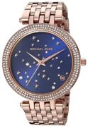 Michael Kors Darci Dameklokke MK3728 Blå/Rose-gulltonet stål Ø39 mm