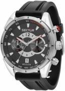 Sector Herreklokke R3271794011 Sort/Gummi Ø45 mm