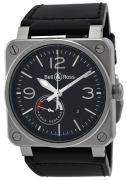 Bell & Ross Herreklokke BR0397-BL-SI-SCA BR 03-97 Sort/Lær