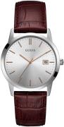 Guess Herreklokke W0998G2 Sølvfarget/Lær Ø42 mm