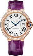 Cartier Dameklokke WJBB0051 Ballon Bleu De Sølvfarget/Lær Ø33 mm