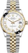 Rolex Dameklokke 278343RBR-0002 Datejust 31 Hvit/18 karat gult gull