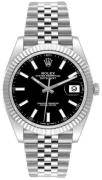 Rolex Herreklokke 126334-0018 Datejust 41 Sort/Stål Ø41 mm