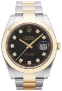 Rolex Herreklokke 126303-0005 Datejust 41 Sort/18 karat gult gull