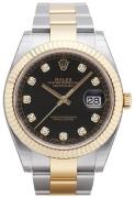 Rolex Herreklokke 126333-0005 Datejust 41 Sort/18 karat gult gull