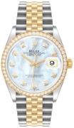 Rolex Dameklokke 126283RBR-0009 Datejust 36 Hvit/18 karat gult gull