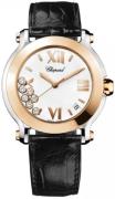 Chopard Dameklokke 278492-9001 Happy Sport Hvit/Lær Ø36 mm