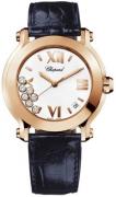 Chopard Dameklokke 277471-5001 Happy Sport Hvit/Lær Ø36 mm