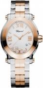 Chopard Dameklokke 278546-6003 Happy Sport Hvit/Stål 34x31 mm