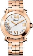 Chopard Dameklokke 277472-5001 Happy Sport Hvit/18 karat rosé gull