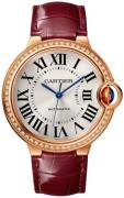 Cartier Dameklokke WJBB0034 Ballon Bleu Sølvfarget/Lær Ø36 mm