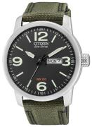 Citizen Herreklokke BM8470-11E Military Sort/Tekstil Ø42 mm