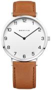 Bering Herreklokke 13940-504 Classic Hvit/Lær Ø40 mm