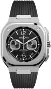 Bell & Ross Herreklokke BR-05-CHRONO-BLACK-STEEL-RUBBER- Br 05