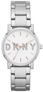 DKNY Dameklokke NY2681 Soho Hvit/Stål Ø34 mm